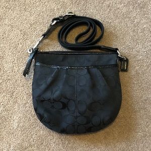 COACH Black Signature Cross- Body Bag